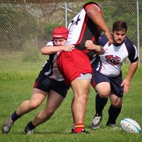 Go Big or Go Home SRJC Rugby Tackle Attempt Image for Social Media