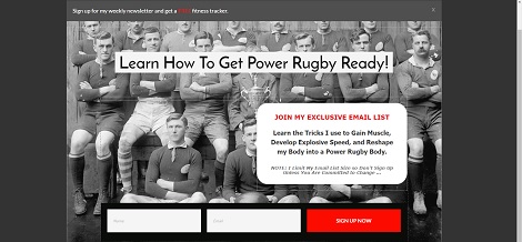 PowerHouse Rugby Email Sign-up Form