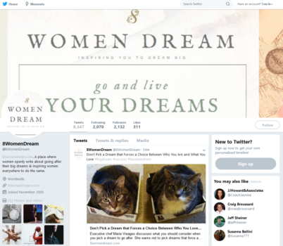 8WomenDream Twitter Page